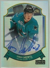 2014-15 O-PEE-CHEE OPC PLATINUM TOMAS HERTL RETRO RAINBOW AUTOGRAPH #31 SHARKS