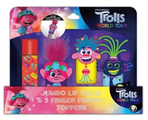 Trolls Lip Balm & Three Character Finger Puppets - Strawberry Flavored - Bild 1 von 1