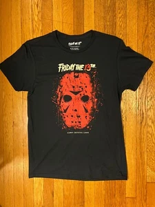 Friday the 13th Camp Crystal Lake T-Shirt Shirt Horror Jason Voorhees Black Red - Picture 1 of 12