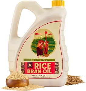 Gourmanity Rice Bran Oil, Bulk 1.32 Gallon Easy Pour Bottle, 169 fl oz/1.32 gal - Picture 1 of 9
