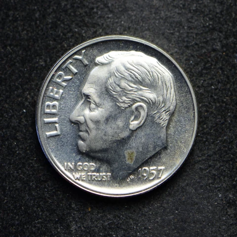 1957 Proof Roosevelt Silver Dime (bb11228) Cover