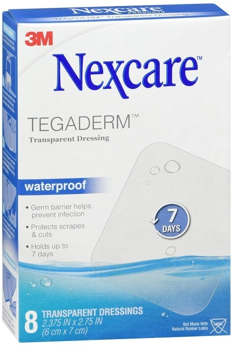 Apósitos transparentes impermeables Nexcare Tegaderm 2,375 x 2,75 en 8 EA Foto 1 de 1