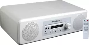 MADISON MAD-MELODY-WH Aktive Desktop-Anlage CD-Player FM Radio Bluetooth USB Res - Bild 1 von 4