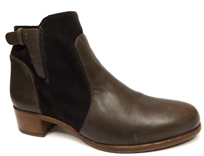 NOVO! Botas femininas ALBERTO FERMANI couro forjado salto tornozelo tamanho 7,5 M - Imagem 1 de 4