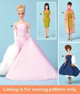 SEWING PATTERN Sew 11 1/2" Fashion Doll Clothes Clothing 50s 60s Fit Barbie 8544 - Picture 1 of 3