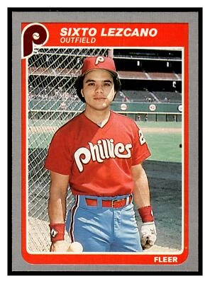 1985 Fleer Sixto Lezcano #258 Philadelphia Phillies - Image 1 of 2