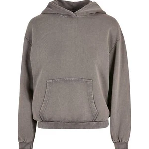 Ladies Acid Washed Oversize Hoody grey Kapuzenpullover - Picture 1 of 70
