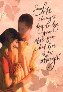 Tarjeta romántica FELIZ AÑO NUEVO PARA AMANTE, "La vida cambia día a día" por Hallmark +✉ - Imagen 1 de 5