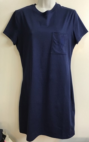 T shirt abito da tasca dritto Hermès blu navy manica corta cotone taglia F40