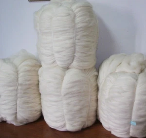 22 lbs White Merino WOOL ROVING BULK Natural Undyed Felting Spinning Chunky Yarn - Picture 1 of 11