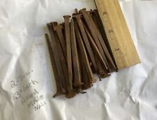 Package of  24 Hand Made 3 1/2 Inch Square Head Nails Used