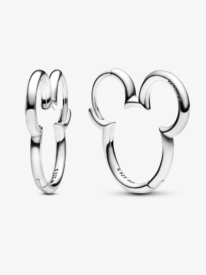 Pandora Hoop Earrings Disney Mickey Mouse Silhouette 293528C00