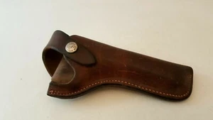 VINTAGE BUCHEIMER LEATHER HOLSTER PM26 WITH THUMB STRAP SNAP RIGHT HANDED - Picture 1 of 11