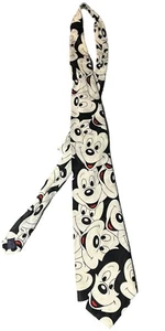 Vintage Balancine The Tie Works Disney Mickey Mouse Neck Tie Black White - Picture 1 of 2