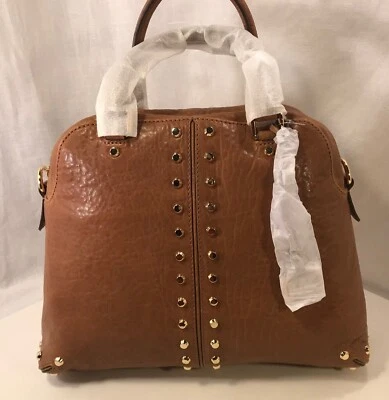 NUEVO CON ETIQUETAS MICHAEL Kors Bolso de Mano ASTOR LG NOGAL Cartera Cuero Tachuelas ~ Precio de venta sugerido por el fabricante $448 Foto 1 de 4