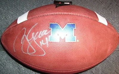BRIAN GRIESE MICHIGAN WOLVERINES SIGNED OFFICIAL WILSON GAME FOOTBALL w/ COA - Image 1 of 4