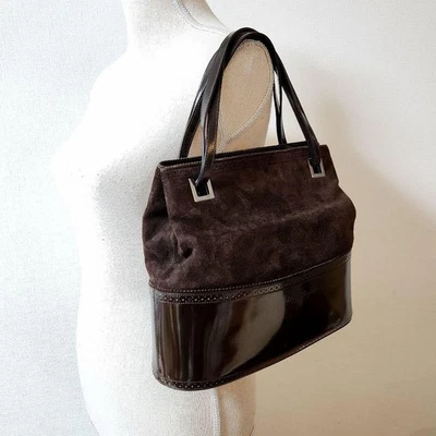 Salvatore Ferragamo сумка с короткими ручками наплечная сумка коричневый Gancini кожи замши винтажный JP - Изображение 1 из 4