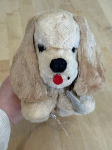 Vintage Plush Dog with Music Box By Original THORENS Swiss Music Work RARE - Picture 1 of 8