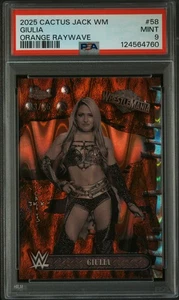 2025 Topps Chrome WWE Cactus Jack X WM Giulia #58 Orange Raywave 23/25 PSA 9 - Picture 1 of 2