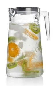 Jarra de zumo y jarra de agua 2L - Jarra de vidrio con tapa y mango - Jarra de vidrio - Imagen 1 de 6