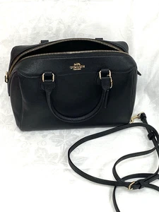 Coach Mini Rowan Crossbody Bag Umhängetasche Crossgrain Schwarz Top Zustand - Bild 1 von 12