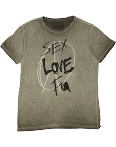 DESIGUAL Mens Graphic T-Shirt Top XL Grey Cotton DA42 - Picture 1 of 3