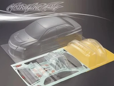 1set EVO 9 Car PC drift RC PC wide-body body shell 195mm width Transparent - Image 1 of 4