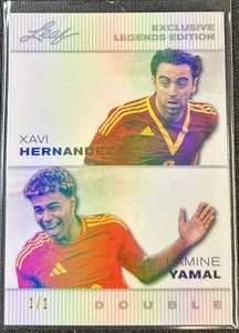 2024 Leaf Lamine Yamal Xavi Hernandez 1/1 Exclusive Legends Edition Double - Picture 1 of 2