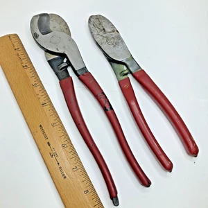 Vintage Menge (2) Klein Tools 63050 & 63055 Hohe Hebelwirkung Kabelschneider Set USA - Bild 1 von 17