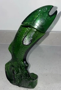 "Decantador de trucha arco iris vintage de vidrio verde Avon para después del afeitado tamaño sin caja" - Imagen 1 de 7