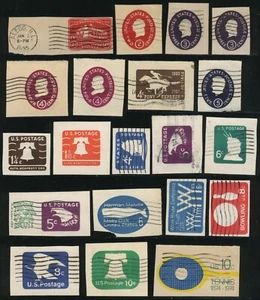 1932- 1974 20x Stamped Envelopes Stationery Cut Squares Used - Picture 1 of 1