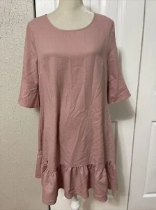 NEU BOOHOO Damen Rüschen Noppenärmel Shirtkleid pink Gr. 10 - Bild 1 von 3