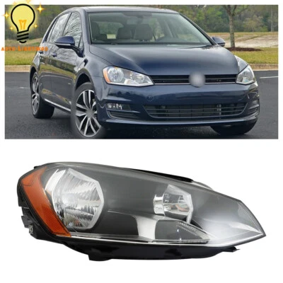 For 2015 2016 2017 Volkswagen Golf Right Side Halogen Headlights Headlamps Black Foto 1 de 4