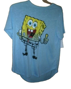 Junior's New XL (15/17) Blue Spongebob Squarepants T-Shirt - Picture 1 of 1