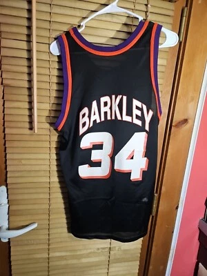 Flaw Vintage 90s Phoenix Suns Charles Barkley Champion Jersey Black Small 36 - Image 1 of 4