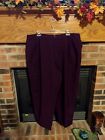 Liz Baker Brand Purple Elastic Back Dress Pants Women's Plus Size 22w Petite