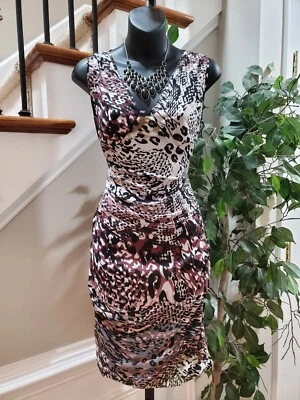 Vestido para mujer Andrew Marc multicolor de nailon con cuello en V sin mangas hasta la rodilla talla 2 Foto 1 de 4