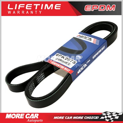 Serpentine Belt 6PK2075 for Dodge Daytona Ford Taurus Jeep Mercury Chrysler  - Image 1 of 4