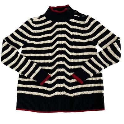 Loft Womens Preppy Twee Fisherman Classic Nautical Striped Cotton Sweater Size M - Image 1 of 4