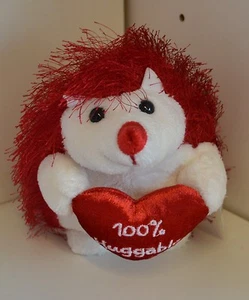 Peluche Dulce 7" San Valentín DÍA ROJO Blanco Erizo Amor San Valentín 100% Abrazable - Imagen 1 de 3