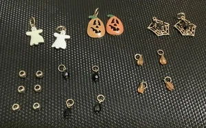 Zufällige Halloween Schmuckstücke, einige Charms, schwarz, orange, zum Basteln, gemischtes Set - Bild 1 von 7