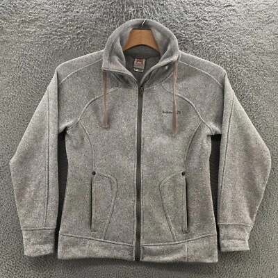 Avalanche Fleece Lined Zip Up Jacket Womens M Gray Mock Neck Long Sleeve Knitted - Image 1 of 4