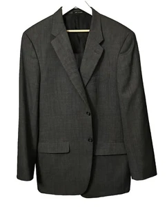 Alfani Men's Black Charcoal Gray Size 44L Sport Coat Blazer Suit Jacket - Picture 1 of 7