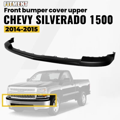 Front Upper Bumper Cover Textured Black For 2014 2015 Chevrolet Silverado 1500 - Image 1 of 4