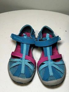 Merrell blue/pink leather sports sandals Water Shoes girl sz 11 - Picture 1 of 6