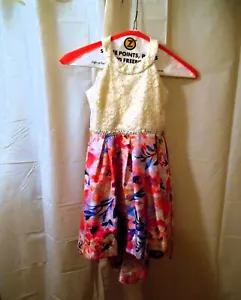Abito floreale bianco pizzo glitter bambino senza parole taglia 5 - Foto 1 di 9