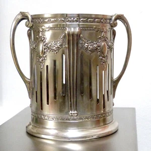 WMF Flaschenständer,OX 1/O versilbert,Straußenmarke,Jugendstil Historismus,16 cm - Bild 1 von 12