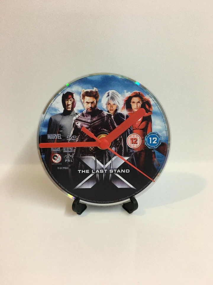 X MEN X-MEN XMEN DVD CLOCK Upcycled Gift WOLVERINE Professor X Jean Grey Storm  - Image 1 of 1