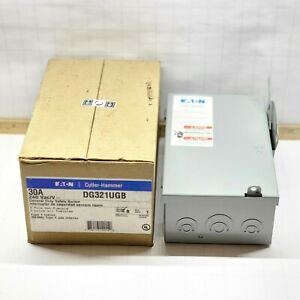 NEW EATON 30 AMP NON-FUSED SAFET DISCONNECT SWITCH 240V 3 POLE DG321UGB (FLAWED)
