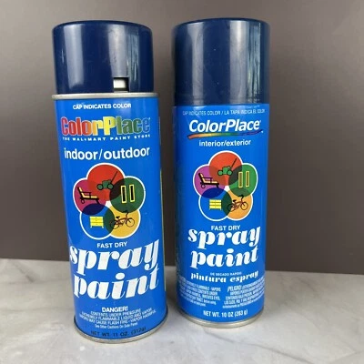VINTAGE RARE 2 ColorPlace Royal Blue Spray Paint 80s Advertising About Half Full - Image 1 of 4